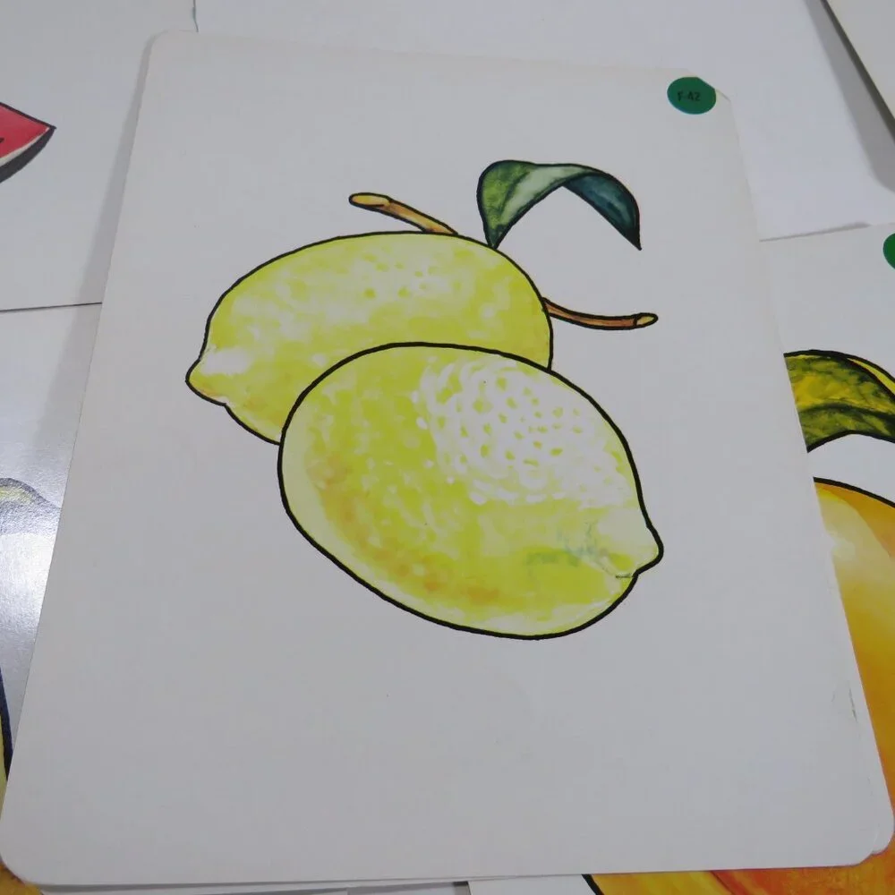 Peabody 60s FOOD Fruits (10) cards Vintage Artwork